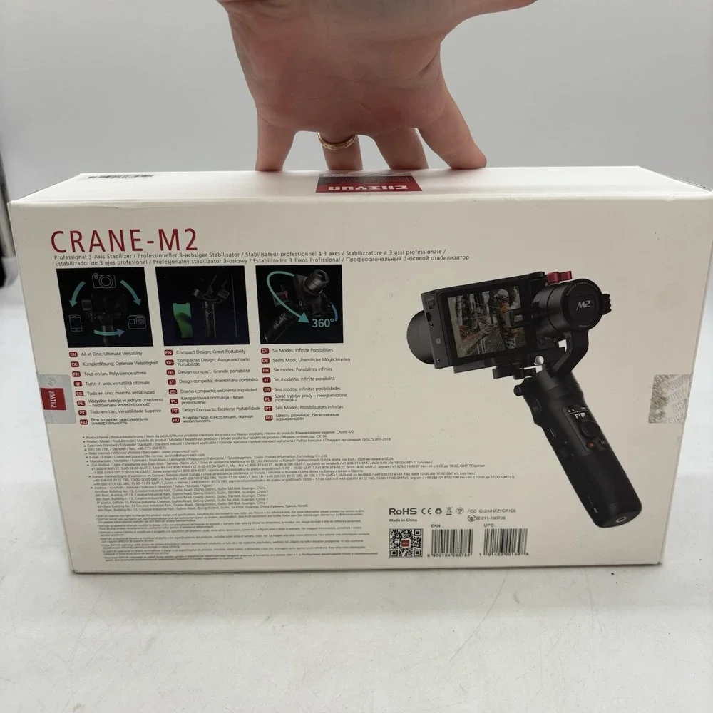 Zhiyun Crane-M2 Gimbal Stabilizer for Camera Smartphone, 360° Rotation, OLED